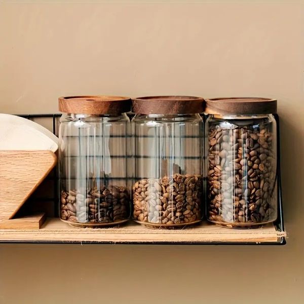 Nordic Design Square Borosilicate Glass Jar With Flip Top Lids Moisture Proof Customized