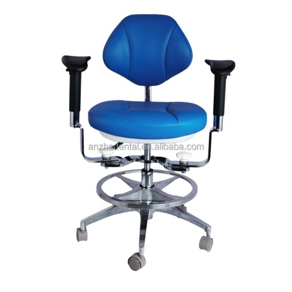 Ergonomic Design Dental Assistant Chair 5 Universal Wheels Dentsit Stool With Double Armrest