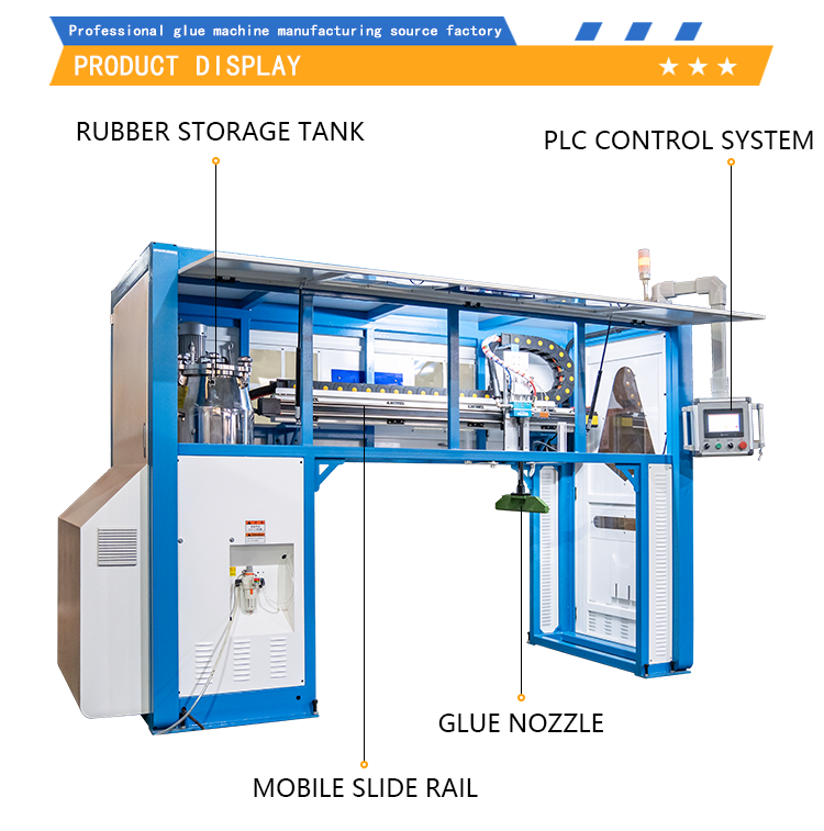 Automatic Conveyor Line Glue Sprayer Machine with 200-1300mm Gel Dripping Width, 1-12m/min Coating Speed, and PLC Touch Screen Control