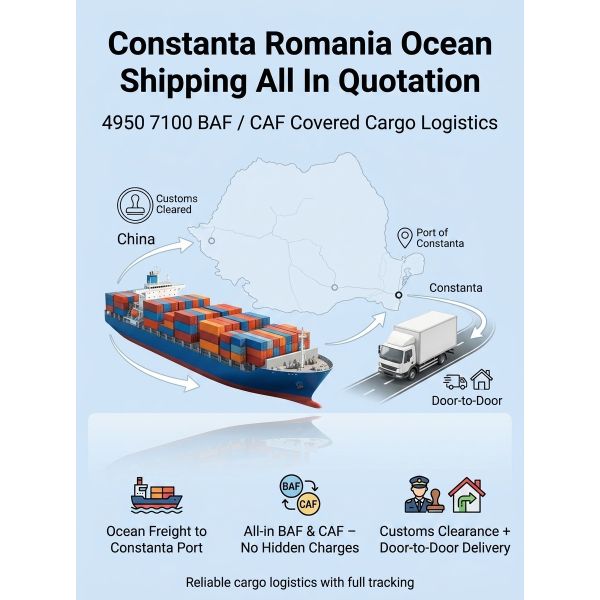 Constanta Romania Ocean Shipping All In Quotation BAF / CAF Covered Cargo Logistics