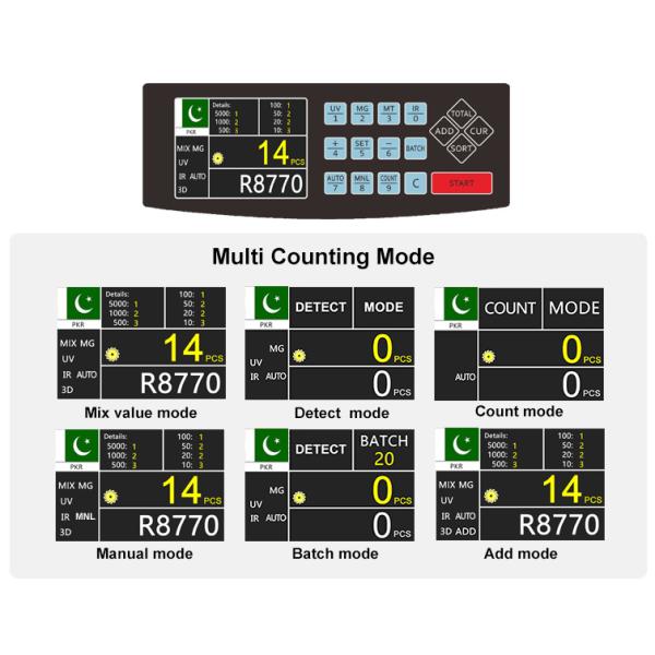 AL-6300T Mix Denomination Value Counter Pakistan PKR Bill Counter