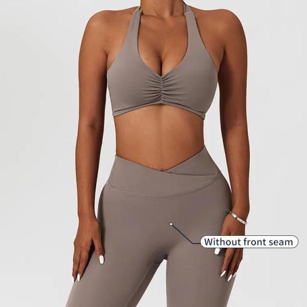Breathable Scrunch Sports Bra Workout Leggings Sets For Women