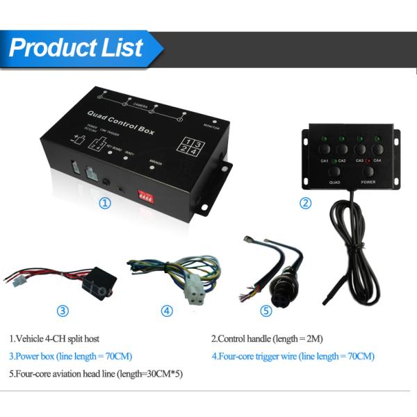 4 Pin Aviation Connector HD CCTV Mobile DVR 4 Channel Video Input Screen Split
