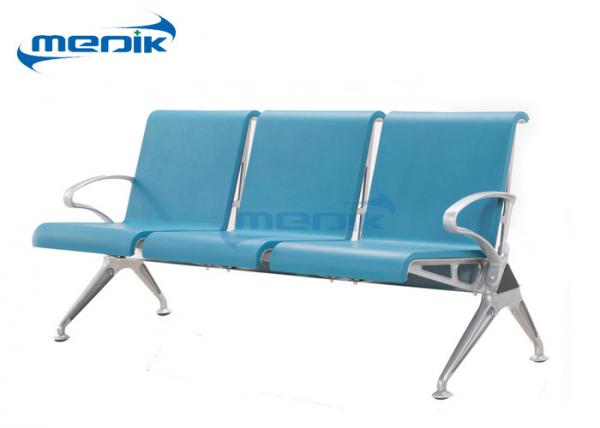 Quality Colorful Hospital Bank Airport Waiting Chair Black Color With Aluminum Frame for sale