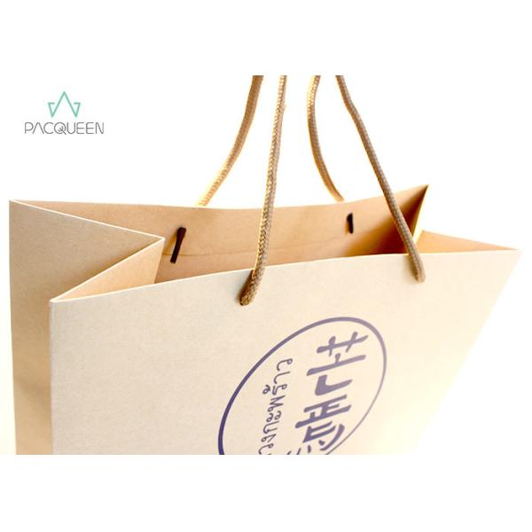 Large Size High Capacity Takeaway Paper Bags With Kraft Color Cotton Handle