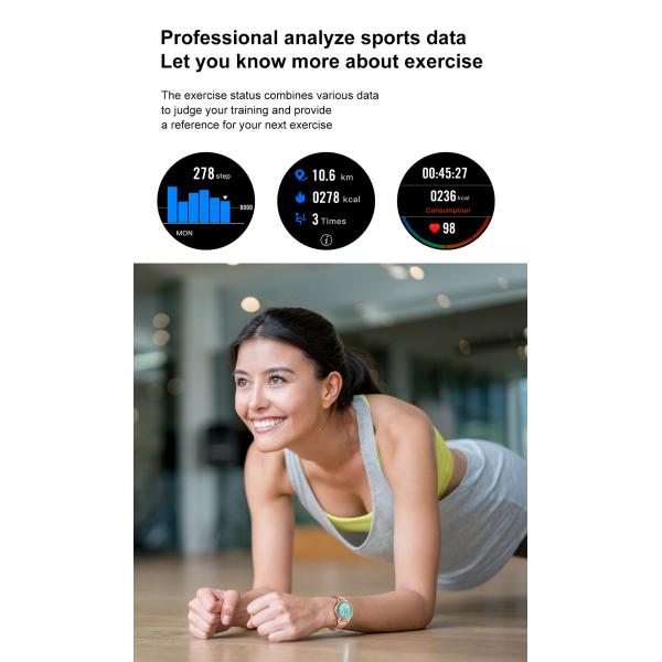 DT66 Smart Watch Women 1.09-Inch Full Heart Rate ECG Smartwatch 2020 Fitness Tracker Sport Watch Waterproof For IOS Xia