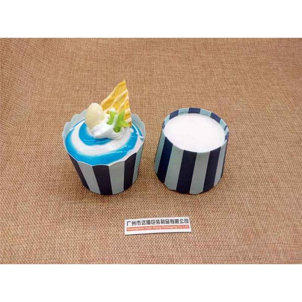 Disposable Baking Cupcakes Paper Cups , Striped Cupcake Wrappers Customized Pattern