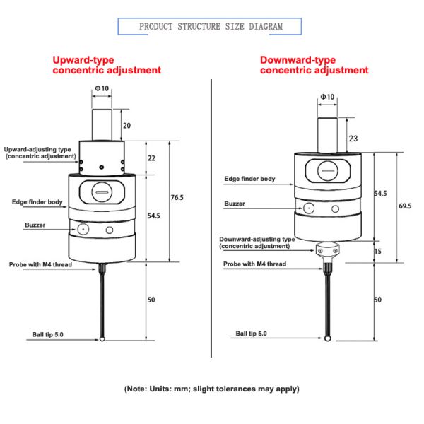 Makinopc MP41-10 Manual 3D Edge Finder CNC Machine Tool Photoelectric Probe Machining Center Probe Concentric Adjustment Rod
