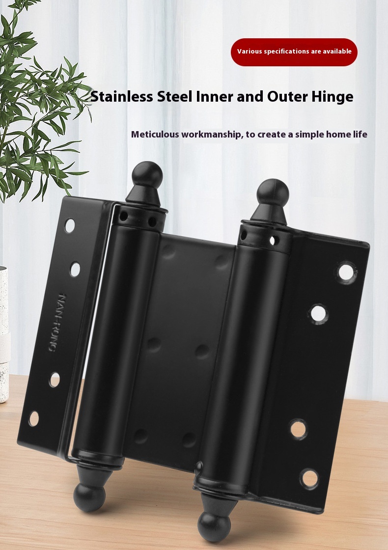 Modern Double-Open Automatic Closing Adjustable Stainless Steel Door Spring Hinge 110 Opening Angle Wall Mount