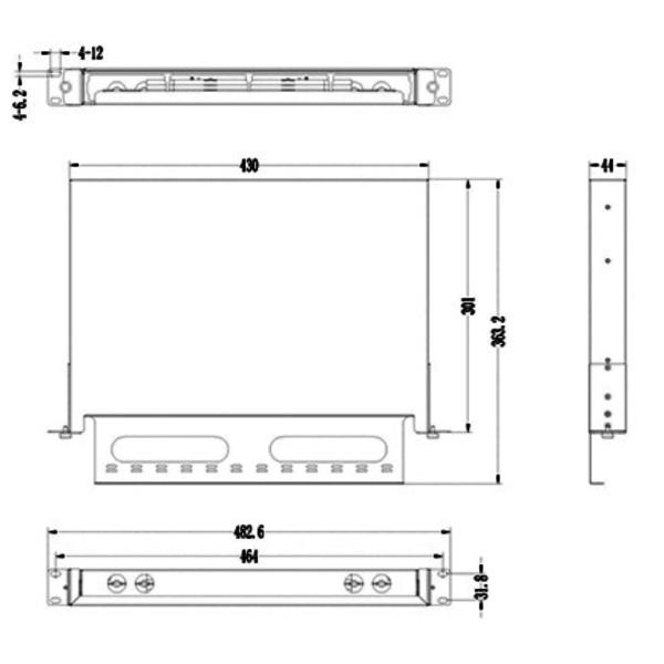 2U MPO MTP 192fo High Desity Patch Panel Sliding MTP Fiber Optic Rack Mount ODF