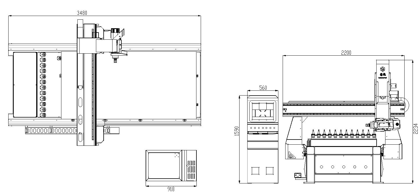 Customized Working Area 4 Axis ATC Cnc Machine For Advertisement Industry