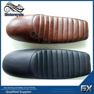 China Cafe Racer Leather Seats Hump Leather Seats Vintage ABS Hard Seats Kinds Color Leather for Choice With Mounting Kits on sale