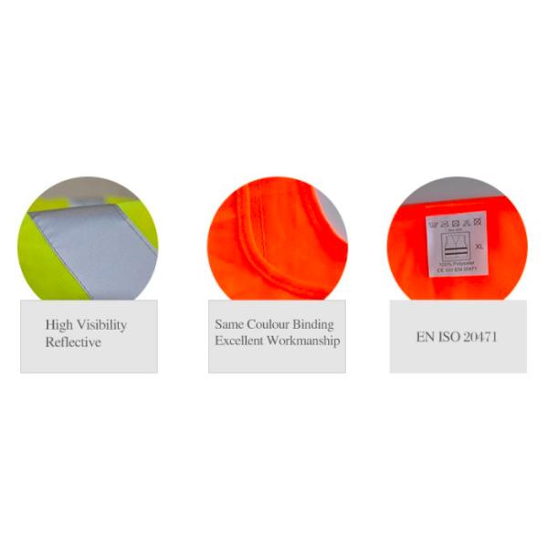 Non - Toxic Yellow Reflective Vest Breathe Freely Suit For High Temperature Place