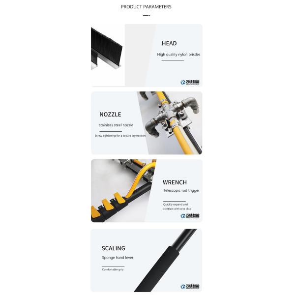 Aluminum Alloy/Carbon Fiber Solar Panel Cleaning Equipment with Brush and Telescopic Pole