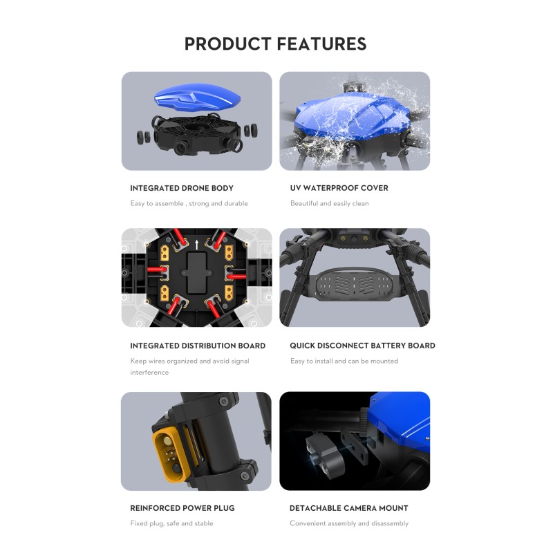 EFT E616P Six-axis Large Load Frame 16L Plant Protection Machine for Agricultural Use Drone Accessories