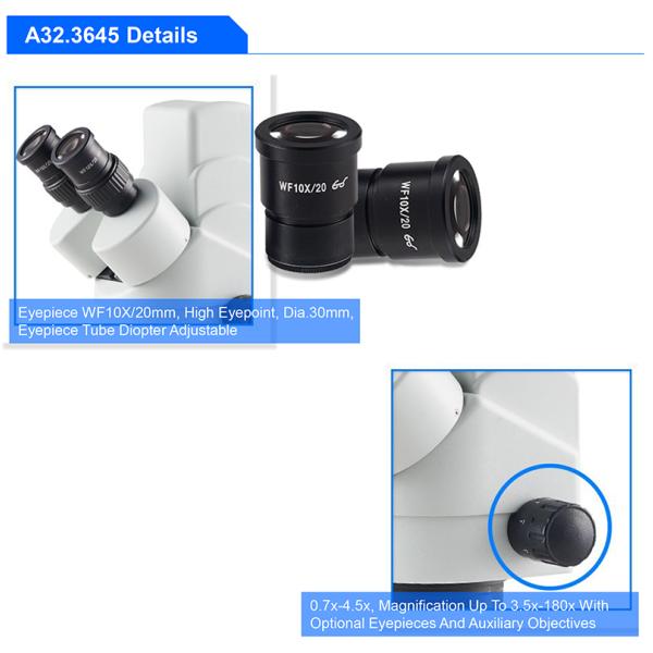 A32.3645 Opto Edu Microscope 3.5x - 180x Binocular Zoom Digital