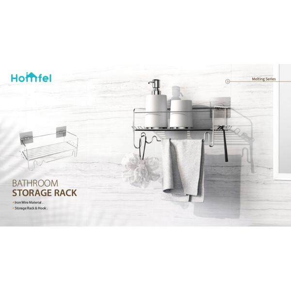 Stainless Steel Wall Mounted Bathroom Wall Shelf No Drilling 28.2*11.5*10.6cm