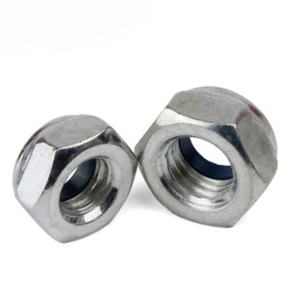 Fine Pitch DIN 985 Hexagon Nylon Insert Lock Nuts ZINC PLATED