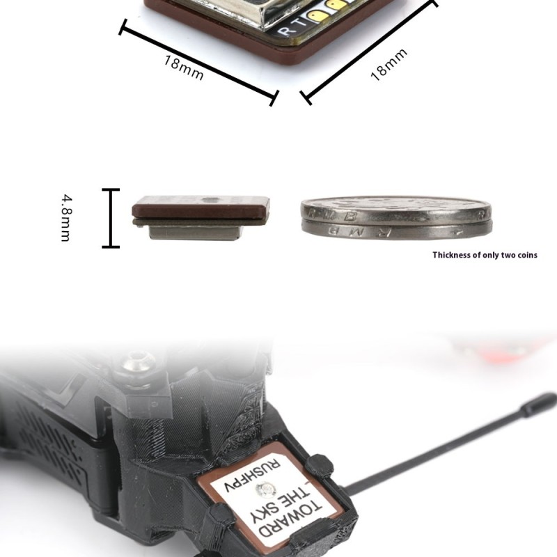 Rushfpv Mini Navigation Unit Dual GNSS Protocol GPS Fixed-Wing Aircraft FPV Traversing & Return Home Rescue Drone Accessory
