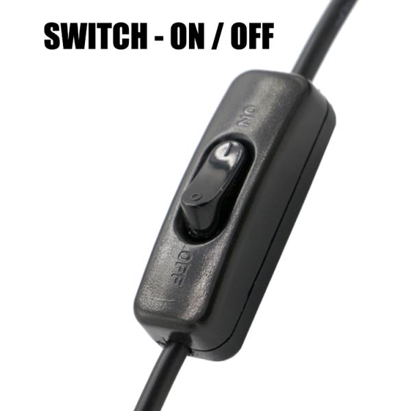 High Quality 1M ON OFF Controller Micro B to USB A Extension Cable with Switch for LED Lamp