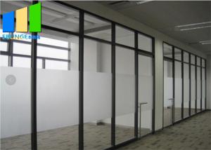 Aluminium Glass Office Partition Wall With Magnetic Blinds And Hinged Door