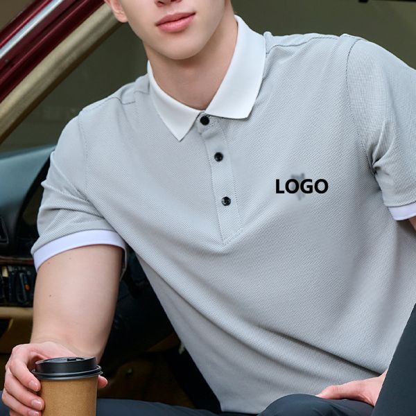 Customized Logo Men's for Shirt Breathable Knitted Solid Fringe Embroidered Silk Screen Printed Short Sleeve XL Golf Sports