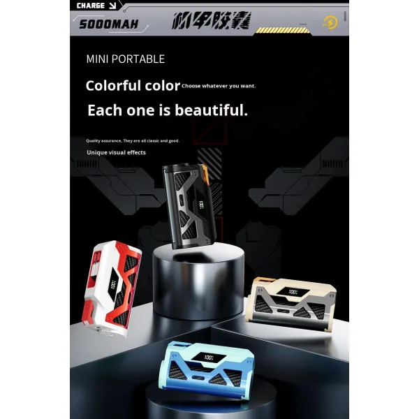 Mecha Capsule Cordless Power Bank 10000mAh 10W Portable Mini Fast Charging Backup Battery
