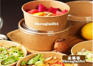 Buy cheap 100% Eco Friendly Disposable Kraft Paper Salad Bowl With Lid product