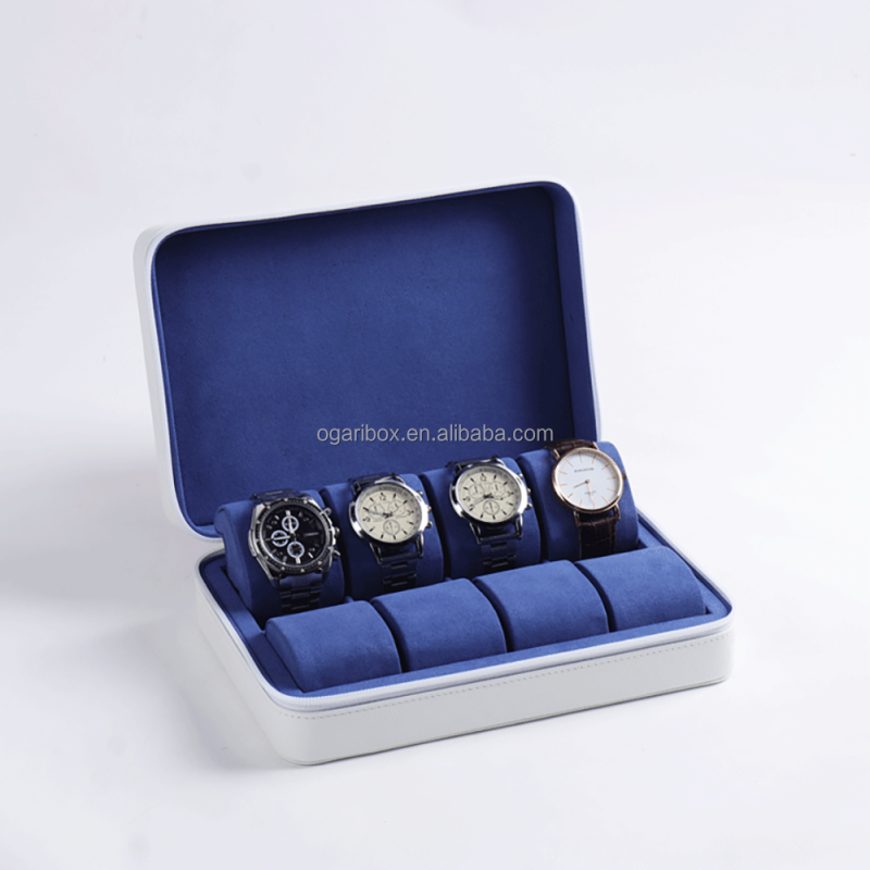 Household Luxury Collection Men Gift 8 Slots Grid Watch Display Case Custom Logo