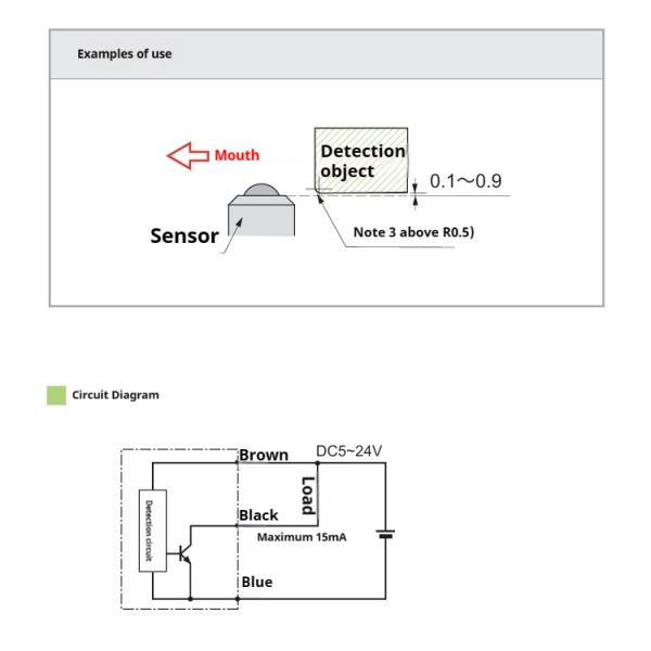 IP67 protection Class Contact Proximity Sensor 3 Core Transducer for CNC Automation Equipment SUS304 Material M6 Nut ZTSBM6