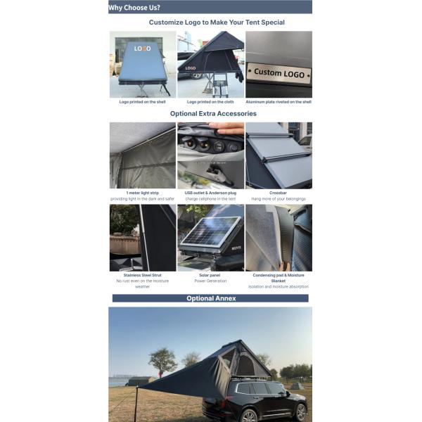 4x4 Off Road Lightweight Ultra-thin Roof Top Tent Hard Shell Roof Tent for Camping