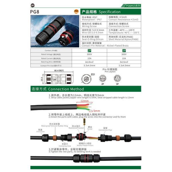 26mm Waterproof Screw Connector