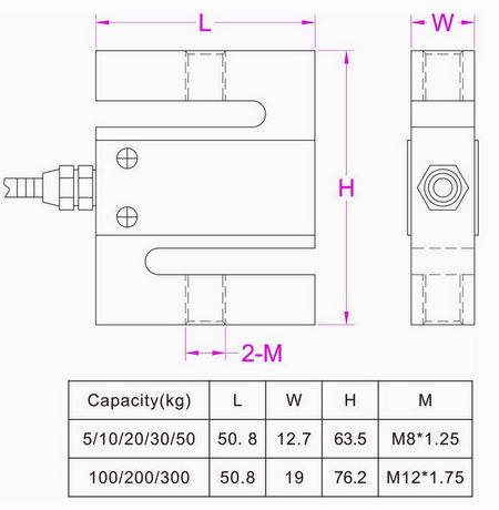 200kg Traction Load Cell 100kg Compression Traction Load Cell 50kg