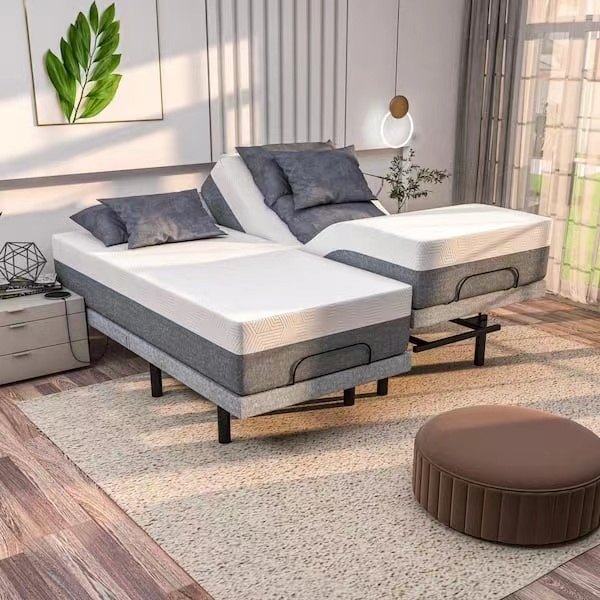 Metal King Size Electric Adjustable Bed With Wireless Remote Control