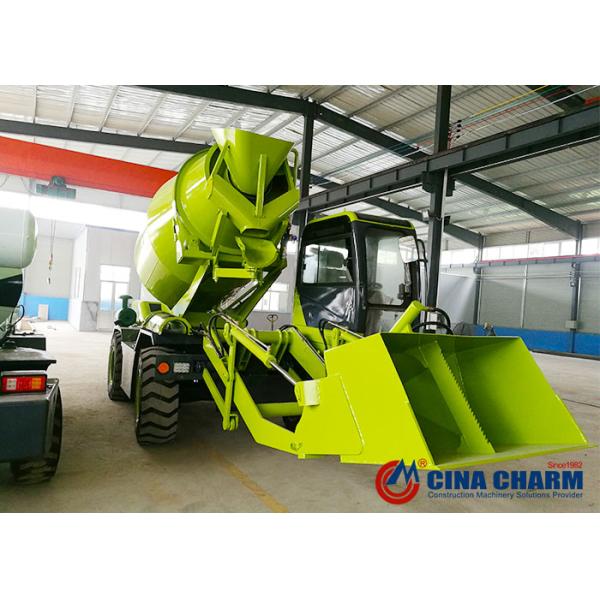 Self Loading Mobile Concrete Mixer With 4000L Real Concrete Yield Per Batch