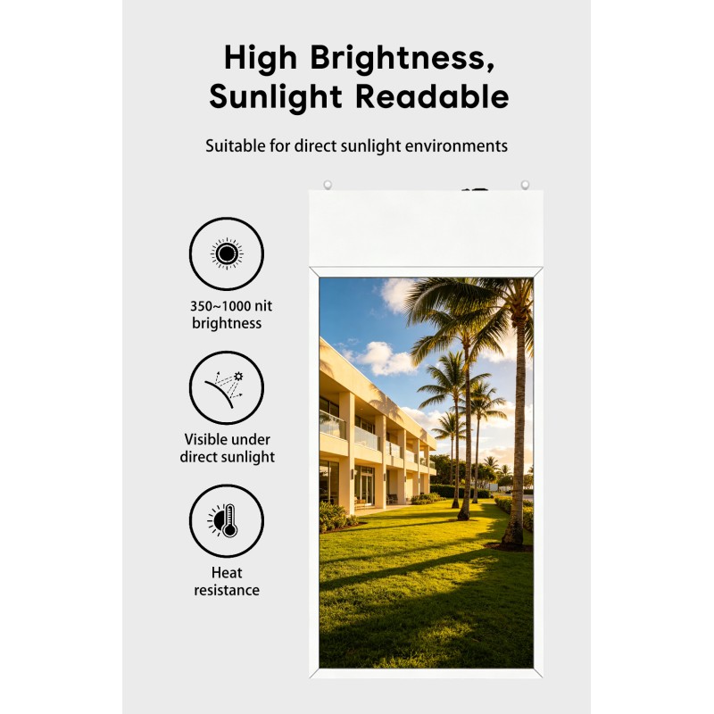 43 55 Inch Double Sided Hanging Digital Signage Ultra Thin Retail Store Window Advertising Display Ceiling Mount Monitor