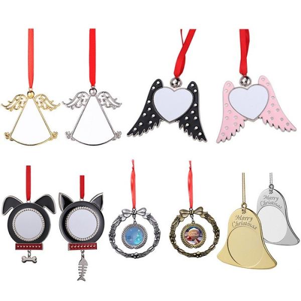 Christmas Tree Decoration sublimation christmas ornament Metal Pendant For Festive Crafts