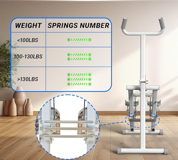 Stair Stepper For Home Gym，Resistance Foldable Stepper Climber Exercise Machine