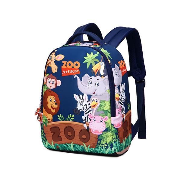 Customized Blue Mini Kids School Backpack Bag With Arlikar Printing