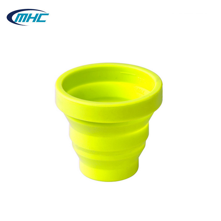 Custom Logo Food Grade Silicone Foldable Cup Wholesale Reusable Collapsible Travel Drinking Cup Portable Silicone Water Bottle