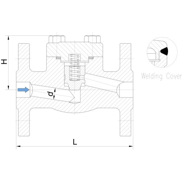 1" Forged Steel Piston Check Valve Vertical Lift A105 Dn25 600lb Oxygen Rf Nrv Check Valve