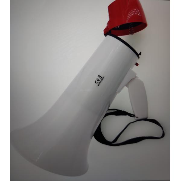 260 Seconds Police Siren With Mic Voice Recording White Cheer Megaphone With Handle