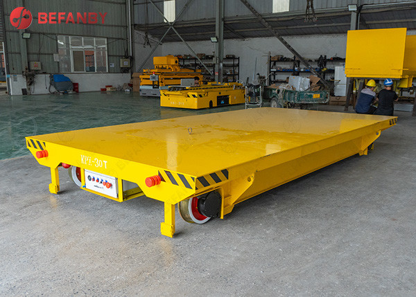 Industrial Motorized Rail Guided Transfer Cart Battery Powered