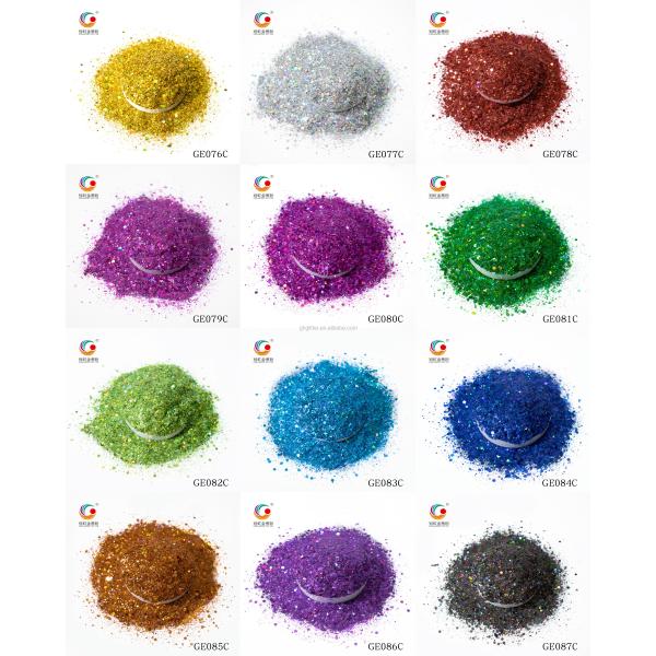 Bulk Laser PET Hexagonal Plastic Glitter Mixed Black Multicolor Powder