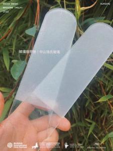 China SGCC ACID Etched Tempered Glass , Translucent Glass Nail File on sale