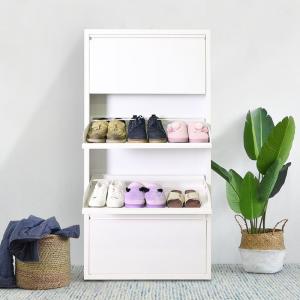 Buy cheap Living room sliding door shoe rack white shoe storage cabinet product