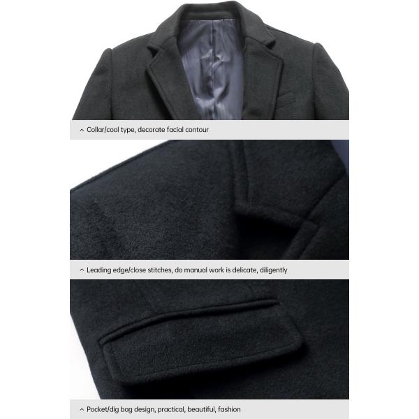 Nonwoven Weaving Method LCBZ Waterproof Thick Knee Length Wool Jacket for Men