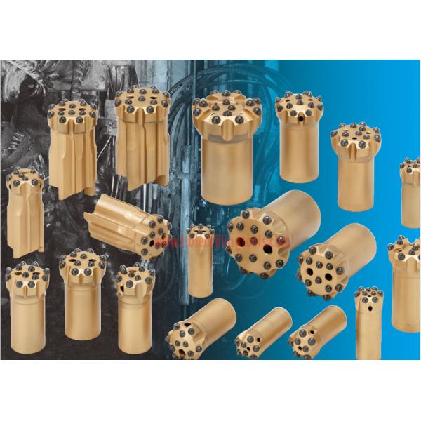 Carbon Steel Threaded Button Bits Rock Drilling Dth Hammer Bit Wear Resistant