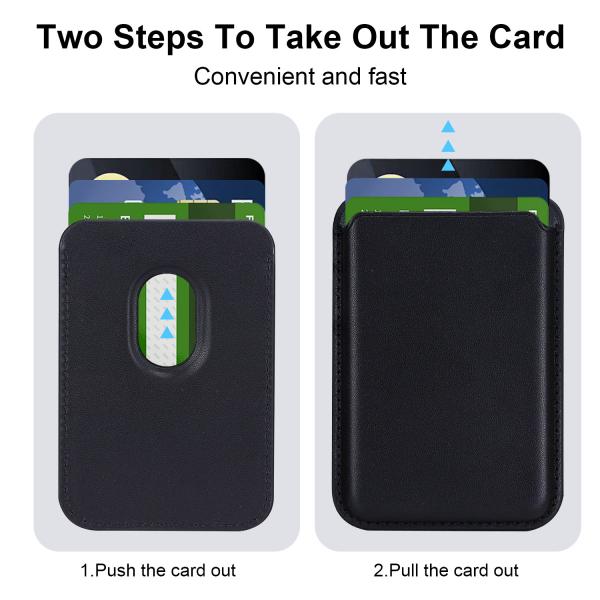 RFID Blocking Magsafe Phone Wallets Black / White / Brown Magnetic Card Holder For iPhone