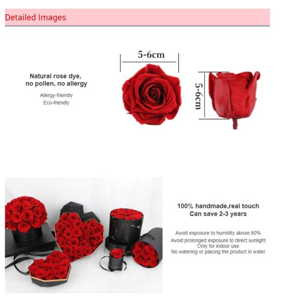 Artificial Cell Replacement Dyeing 5-6cm Immortal Rose Flower